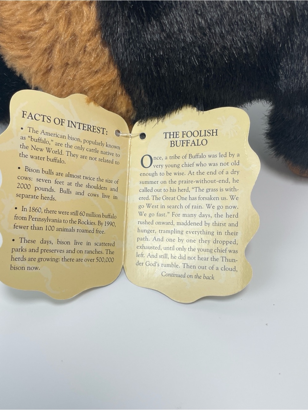 Folkmanis Puppets Small Bison Puppet Plush 9” - Picture 8 of 13